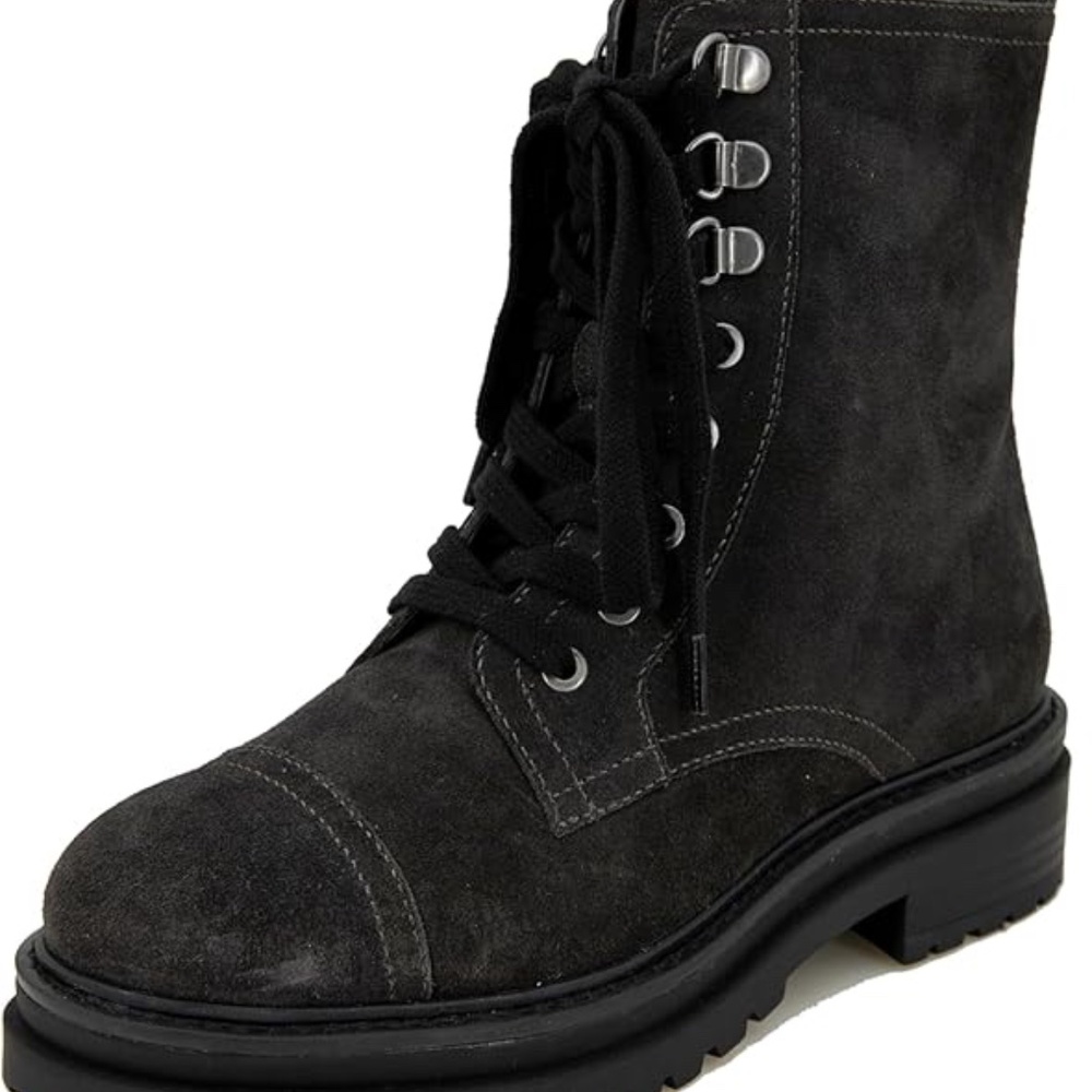 Suede Ankle boots Lace Up Side Zip